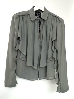 L.A.M.B. 100%Silk frill blouse